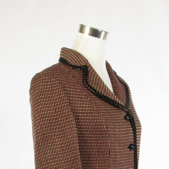 Perry Ellis red white plaid jacket 8 - Picture 4 of 8